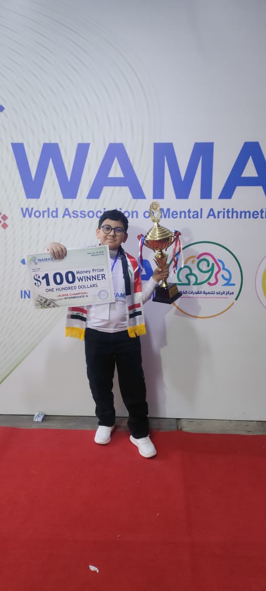 الطالب طه علي سعد الحلو بطلاً في بطولة UCMAS العالمية للحساب الذهني